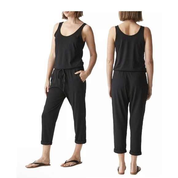 Michael Stars Pants - Michael Stars Anthropologie Black Tank Jumpsuit Size Small Black Ankle Crop